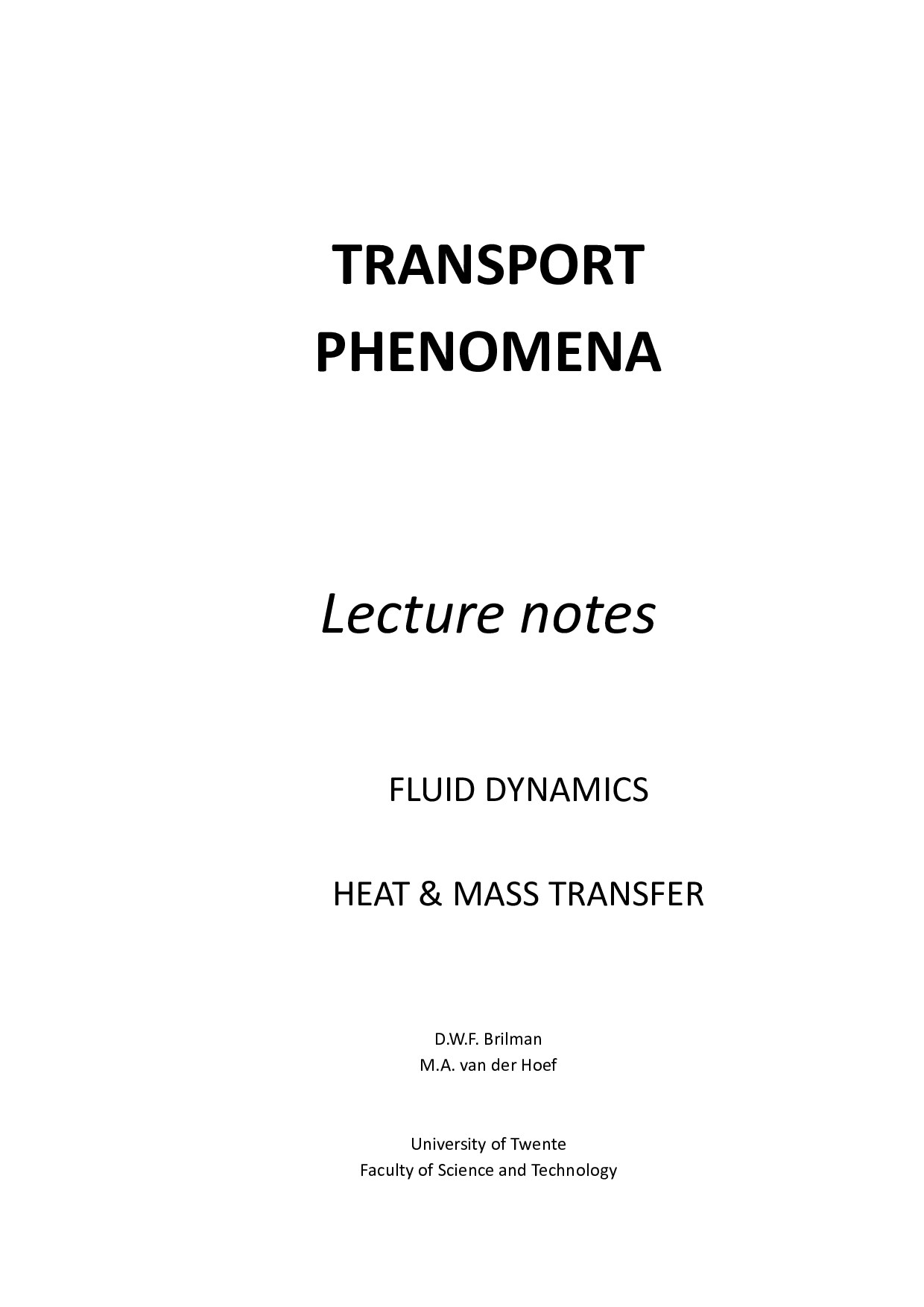 Transport Phenomena
